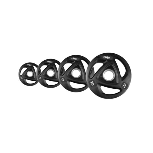 3x buc Bara olimpica 220cm 20kg + Set discuri de greutate cauciucate Active Gym 2.5 kg pana 30 kg